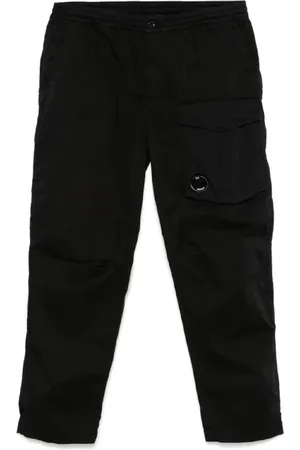 C.P. Company Broeken, Heren, Zwart, XL, Zwarte Cargo Broek Verhoogt Stijl