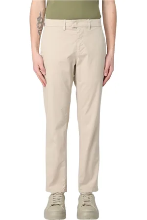 Dondup Broeken, Heren, , W34, Katoen, Blauwe Casual Chinos Comfortabele Broek