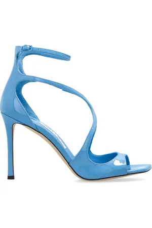 Jimmy Choo Schoenen, Dames, Blauw, 36 1/2 EU, Leer, Heeled Sandalen ‘Azia’