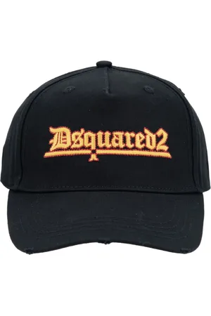Dsquared2 Accessoires, unisex, Zwart, ONE Size, Katoen, Signature Baseball Cap met gespsluiting