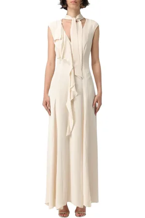 Karl Lagerfeld Kleedjes, Dames, Roze, M, Elegante Gestructureerde Midi Jurk