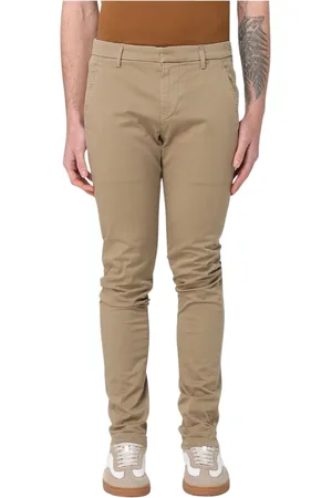 Dondup Broeken, Heren, , W34, Katoen, Groene Slim Fit Casual Broek