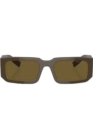 Prada Accessoires, Dames, Groen, ONE Size, Zonnebril met contrastframe