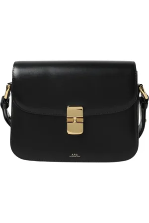 A.P.C. Tassen, Dames, Zwart, ONE Size, Leer, Zwarte leren schoudertas