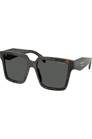 Prada Accessoires, Dames, Bruin, ONE Size, Oversized Logo Zonnebril