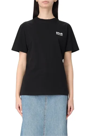Golden Goose Tops, Dames, Zwart, S, Katoen, Zwart Crew Neck Tee Stijlvol Veelzijdig