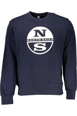 North Sails Sweatshirts & Hoodies, Heren, Blauw, 2Xl, Geborstelde Sweatshirt met Logoprint