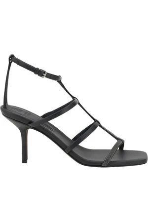 Brunello Cucinelli Schoenen, Dames, Zwart, 39 EU, Luxe Elegant Hoge Hakken Sandalen Zwart Ontwerp