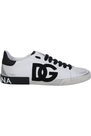 Dolce & Gabbana Schoenen, Heren, Wit, 40 EU, Leer, Witte Sneakers Portofino Lijn Vintage Allure