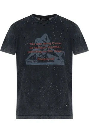 Dsquared2 Tops, Heren, Grijs, 2Xl, Katoen, T-shirt met print