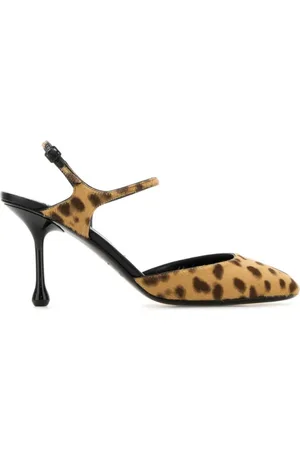 Jimmy Choo Schoenen, Dames, Bruin, 36 EU, Slingback pumps met luipaardprint