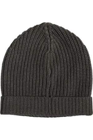 Dolce & Gabbana Accessoires, Heren, Grijs, ONE Size, Kasjmier, Luxe Cashmere Gebreide Beanie Hoed