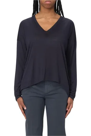 Dondup Tops, Dames, Blauw, M, Blauwe V-hals Top Casual Chic