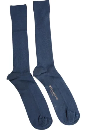 Dolce & Gabbana Ondergoed, Heren, Blauw, L, Katoen, Luxe Logo Katoenen Sokken Blauw