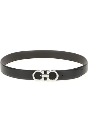 Salvatore Ferragamo Accessoires, Heren, Zwart, 105 CM, Leer, Omkeerbare en verstelbare Gancini riem