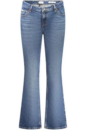 Guess Jeans, Dames, Blauw, W26 L32, Blauwe Bootcut Jeans met Gewassen Effect