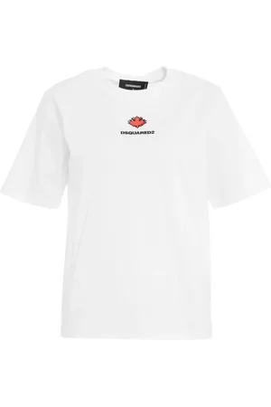 Dsquared2 Tops, Dames, Wit, S, Witte T-shirt voor vrouwen, Stijlvolle upgrade, 100% CO-stof