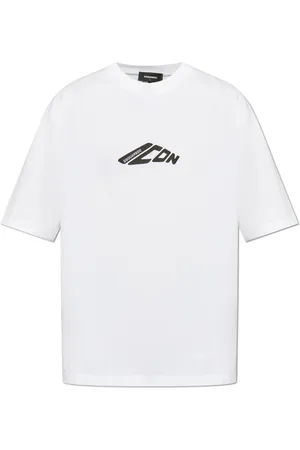 Dsquared2 Tops, Heren, Wit, S, Katoen, Logo T-shirt