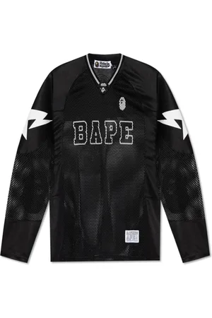 A Bathing Ape Tops, Heren, Zwart, S, Kanten shirt met lange mouwen