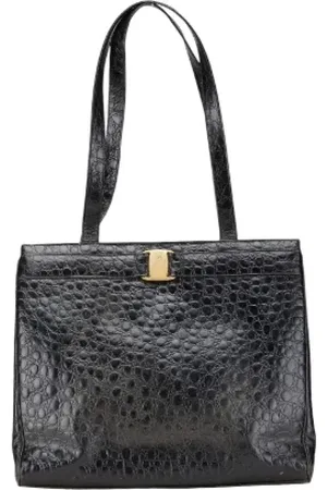 Salvatore Ferragamo Pre-owned, Dames, Zwart, ONE Size, Leer, Pre-owned Leather totes