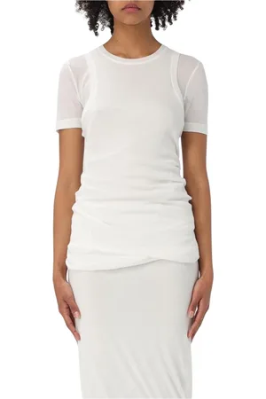 Jil Sander Tops, Dames, Wit, M, Witte Gelaagde T-Shirt Top