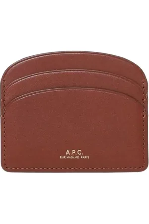 A.P.C. Accessoires, Dames, Bruin, ONE Size, Leer, Elegante Leren Kaarthouderportemonnee