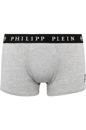 Philipp Plein Ondergoed, Heren, Grijs, M, Elastische Boxershorts - Grijs