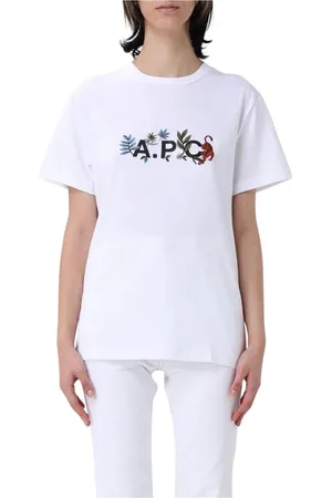 A.P.C. Tops, Dames, Wit, XS, Witte Bloemen T-shirt