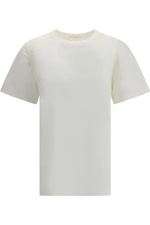 The Row Tops, Dames, Wit, S, Katoen, Ash Katoen Zijde T-Shirt