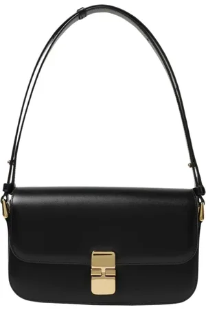 A.P.C. Tassen, Dames, Zwart, ONE Size, Leer, Zwarte leren schoudertas