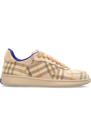 Burberry Schoenen, Dames, Roze, 37 1/2 EU, Linnen, Terrace Check Sneakers