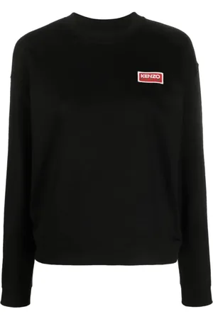Kenzo Sweatshirts & Hoodies, Dames, Zwart, L, Katoen, Zwarte Sweatshirt Damesmode