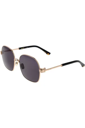 Sandro Accessoires, Dames, Geel, ONE Size, Gouden Dames Zonnebril Ronde Stijl