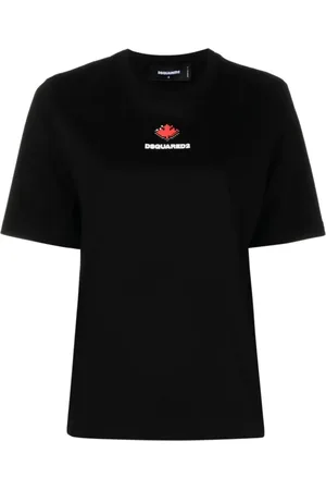Dsquared2 Tops, Dames, Zwart, S, Katoen, Easy Fit Tee