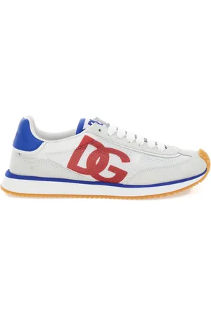 Dolce & Gabbana Schoenen, Dames, Veelkleurig, 36 EU, Suède, Sneakers Puntige Neus Vetersluiting DG Logo