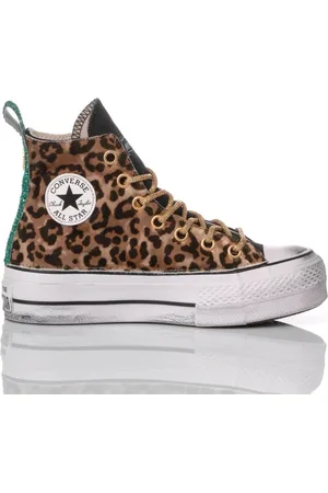 Converse Schoenen, Dames, Veelkleurig, 39 1/2 EU, Zwarte Platform Dames Sneakers Aangepast