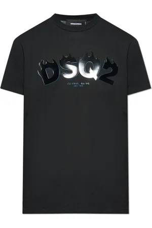 Dsquared2 Tops, Heren, Zwart, L, Katoen, T-shirt met logo