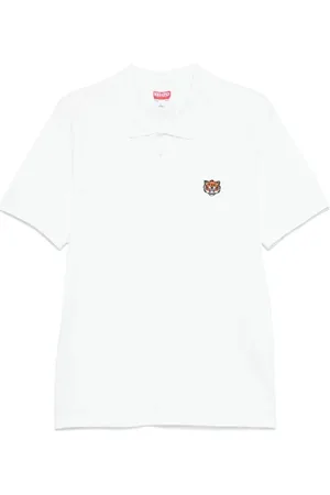 Kenzo Tops, Heren, Wit, L, Katoen, Blije Tijger Grafische T-shirt