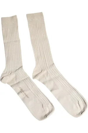 Dolce & Gabbana Ondergoed, Heren, , L, Katoen, Logo Mid Calf Katoenen Sokken