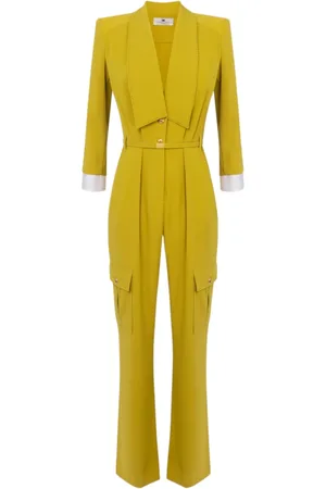 Elisabetta Franchi Jumpsuits & Playsuits, Dames, Groen, XS, Polyester, Stijlvolle EA Blend Mode Top