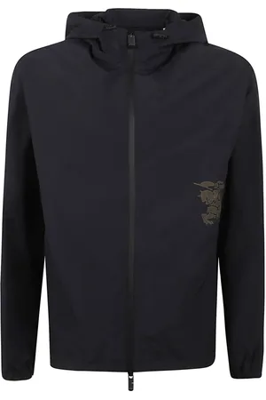 Burberry Jassen, Heren, Blauw, XL, Katoen, Blauwe Heren Anorak Jas