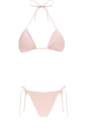 MC2 SAINT BARTH Badkleding, Dames, Roze, XS, Roze Driehoekige Bikini met Zelfstrik