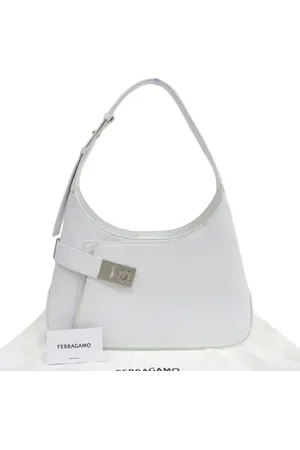 Salvatore Ferragamo Pre-owned, Dames, Wit, ONE Size, Leer, Tweedehands leren schoudertassen