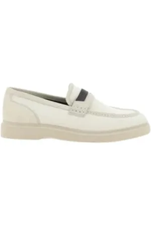 Brunello Cucinelli Schoenen, Dames, , 41 EU, Suède, Leren Mocassin Loafers met Kralen