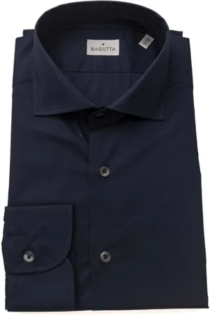 BAGUTTA Overhemden, Heren, Blauw, S, Katoen, Slim Fit French Collar Shirt