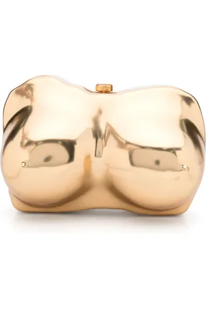 Cult Gaia Tassen, Dames, Geel, ONE Size, Messing Reina Tas