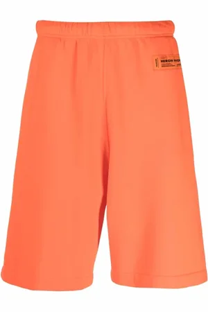 Heron Preston Korte broeken, Heren, Oranje, L, Katoen, Katoenen Logo Sweat Shorts Oranje