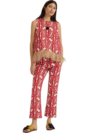 La DoubleJ Broeken, Dames, Rood, XL, Katoen, 24/7 Broek