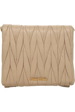 Miu Miu Pre-owned, Dames, , ONE Size, Leer, Tweedehands leren schoudertassen