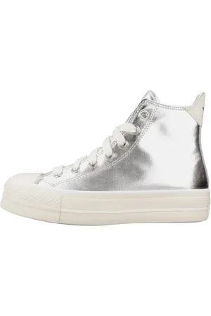 Converse Schoenen, Dames, Grijs, 37 1/2 EU, Hoge Top Mode Sneakers